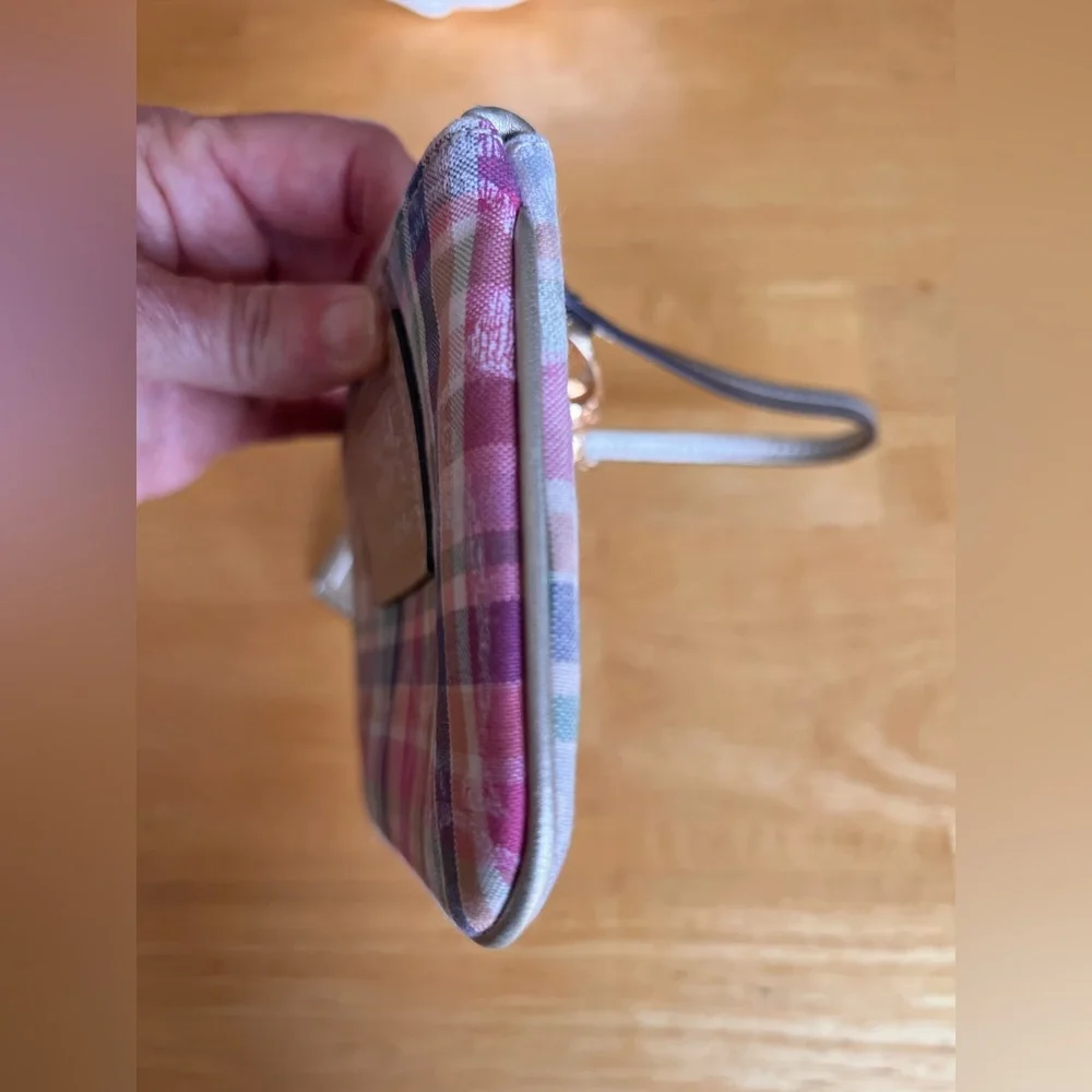 Coach Multicolor Plaid Wristlet